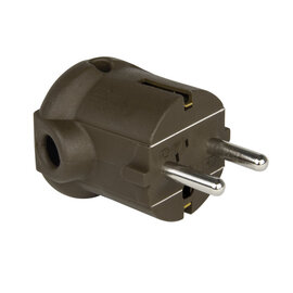 safety plug PP dual earthing side IP20 brown