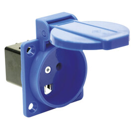 flanged socket 50x50 danish system 16A IP54 (blue)