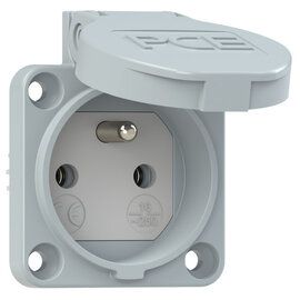 Socket outlet with protective contact 50x50 fb IP54 rear (dark-grey)