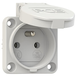 Socket outlet with protective contact 50x50 fb IP54 screwless (grey)