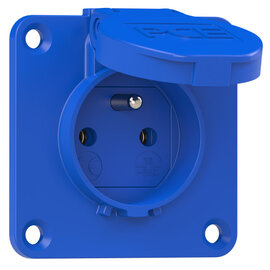 Schutzkontakt-Anbausteckdose 70x70 fb IP54 rückwärtig (blau)