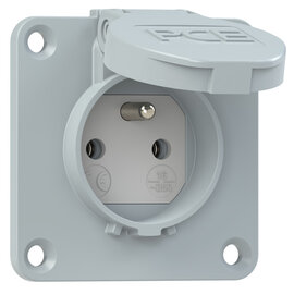 Socket outlet with protective contact 70x70 fb IP54 rear (dark-grey)