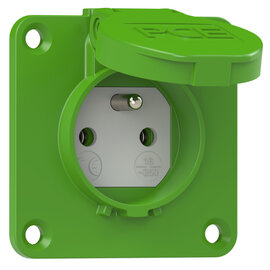 Schutzkontakt-Anbausteckdose 70x70 fb IP54 rückwärtig (grün)