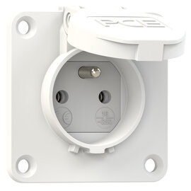 Socket outlet with protective contact 70x70 fb IP54 side (white)