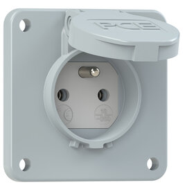 Socket outlet with protective contact 75x75 fb IP54 side (dark-grey)