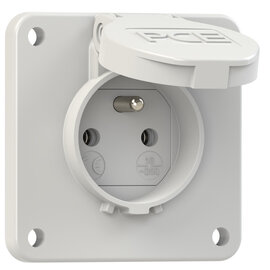 Socket outlet with protective contact 75x75 fb IP54 rear (grey)