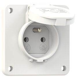Socket outlet with protective contact 75x75 fb IP54 rear (white)