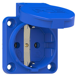 Socket outlet with protective contact 50x50 nat IP54 screwless (blue)