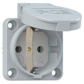 Socket outlet with protective contact 50x50 nat IP54 rear (dark-grey)