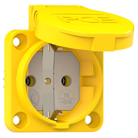 Schutzkontakt-Anbausteckdose 50x50 nat IP54 rückwärtig (gelb)