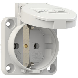 Socket outlet with protective contact 50x50 nat bulge IP54 screwless (grey)