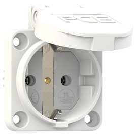 Socket outlet with protective contact 50x50 nat IP54 screwless (white)