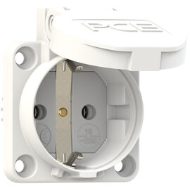 Socket outlet with protective contact 50x50 nat bulge IP54 screwless (white)