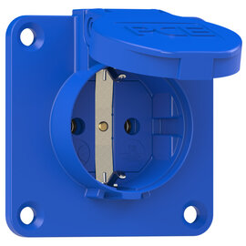 Schutzkontakt-Anbausteckdose 70x70 nat Dichtrand IP54 rückwärtig (blau)