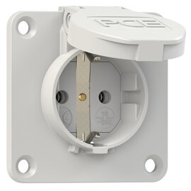 Socket outlet with protective contact 70x70 nat IP54 rear (grey)