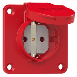 Socket outlet with protective contact 70x70 nat IP54 rear (red)