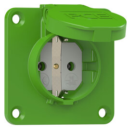 Schutzkontakt-Anbausteckdose 70x70 nat IP54 seitlich (grün)