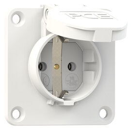 Socket outlet with protective contact 70x70 nat IP54 rear (white)