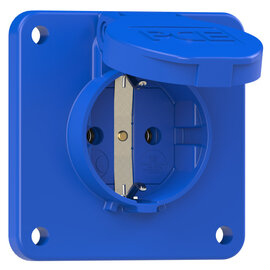 Socket outlet with protective contact 75x75 nat IP54 rear (blue)