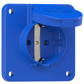 Schutzkontakt-Anbausteckdose 75x75 nat Dichtrand IP54 rückwärtig (blau)