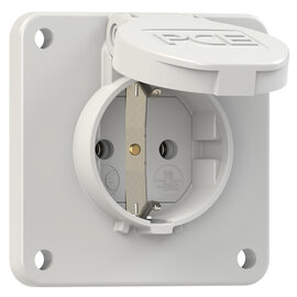Socket outlet with protective contact 75x75 nat IP54 side (grey)