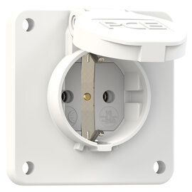 Socket outlet with protective contact 75x75 nat IP54 rear (white)