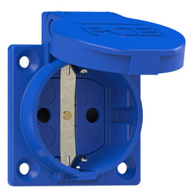 Safety socket P-NOVA+, 50x50 Austrian/German shutter IP54 rear (blue)