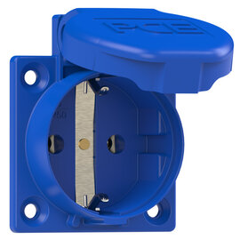 Safety socket P-NOVA+, 50x50 Austrian/German sealing bulge IP54 side (blue)