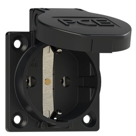 Safety socket P-NOVA+, 50x50 Austrian/German IP54 side (black)