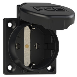 Safety socket P-NOVA+, 50x50 Austrian/German sealing bulge IP54 side (black)