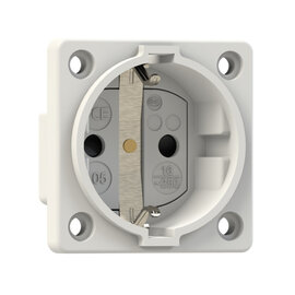 Safety socket P-NOVA+, 50x50 Austrian/German IP20 side (white)