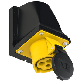 CEE-receptacle wall mount 20A 2P3W 4h IP44 UL