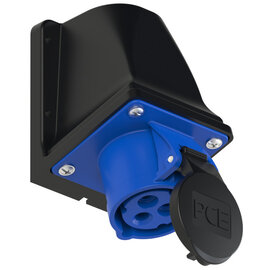 CEE-receptacle wall mount 20A 2P3W 6h IP44 UL