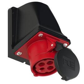 CEE-receptacle wall mount 20A 3P4W 6h IP44 UL