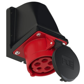 CEE-receptacle wall mount 20A 4P5W 6h IP44 UL