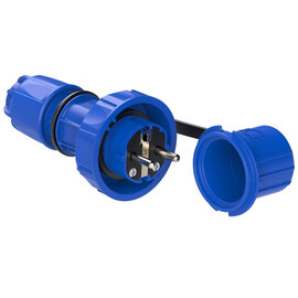 Plug with protection cap IP66/68 (blue)