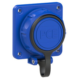 Flanged socket 75x75 fb with cover band IP66/68 (blue)