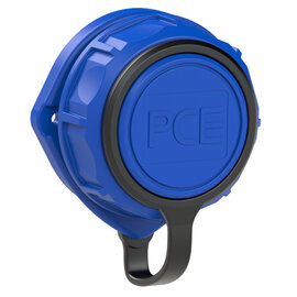 Flanged socket oval fb with shutter and cover band IP66/68 (blue)