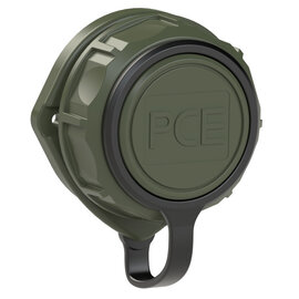 Schutzkontakt-Anbausteckdose oval nat mit Deckelband IP66/68 (bronzegrün)