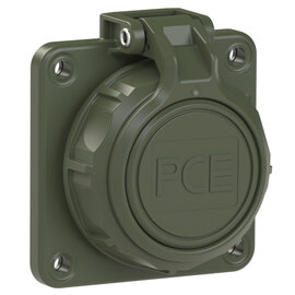 Flanged socket 75x75 fb with hinged lid IP66/68 (bronze-green)