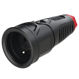 Taurus2 rubber safety connector fb SH bulge IP20 (black/red)