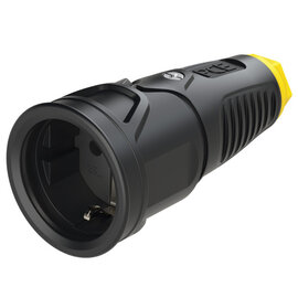 Taurus2 solid rubber safety connector nat bulge IP20 (black/yellow)