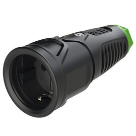 Taurus2 solid rubber safety connector nat bulge IP20 (black/green)
