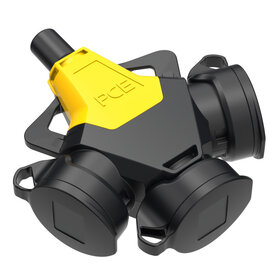 3-way connector Taurus2 solid rubber cap with band nat 5p IP54 yellow