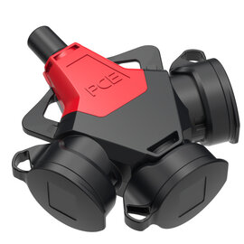 3-way connector Taurus2 solid rubber cap with band nat IP54 red