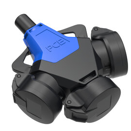 3-way connector Taurus2 rubber hinged lid nat IP54 blue