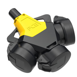 3-way connector Taurus2 solid rubber hinged lid nat IP54 yellow