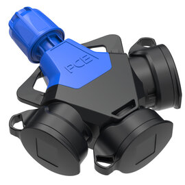 3-way connector TopTaurus2 solid rubber cap with band nat IP54 blue