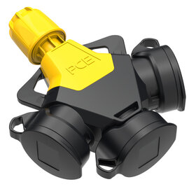 3-way connector TopTaurus2 rubber cap with band nat IP54 yellow