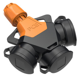 3-way connector TopTaurus2 solid rubber cap with band nat LED IP54 orange